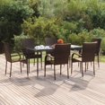 thumbnail image 1 of vidaXL 7 Piece Garden Dining Set Brown Poly Rattan, 1 of 5