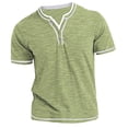 thumbnail image 1 of cfhntfmh Short Sleeve Tshirts for Men Soft V Neck Buttons Collared Tunic Shirts Casual Summer Muscle Stretchy Contrast Tees, 1 of 5