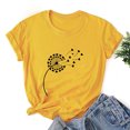 thumbnail image 4 of Meichang T-Shirts Graphiques Tendance pour Femmes Nouveauté Drôle Mignon T-Shirts à Imprimé Pissenlit Décontractés Col Rond Manches Courtes T-Shirts Légers Hauts, 4 of 7