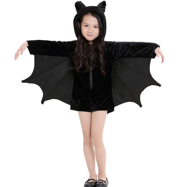 Halloween Bat Costume Adorable Combinaison d'Halloween à Fermeture Éclair Costume de Fête pour Enfants