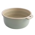 thumbnail image 2 of Double-layer washing basket, fruit cleaning basin, multi-functional space-saving Large Green, 2 of 8
