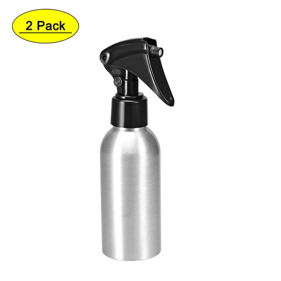 Unique Bargains 2 Pcs Bouteille de Pulvérisation en Aluminium 3oz/100ml avec Vaporisateur à Brume Fine, Contenant Rechargeable Vide pour Voyage