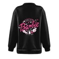 thumbnail image 4 of Mode Décontractée à Manches Longues Imprimé Floral Fermeture Éclair Épaule Extérieure Surdimensionnée Sweat-Shirts Noir S, 4 of 6
