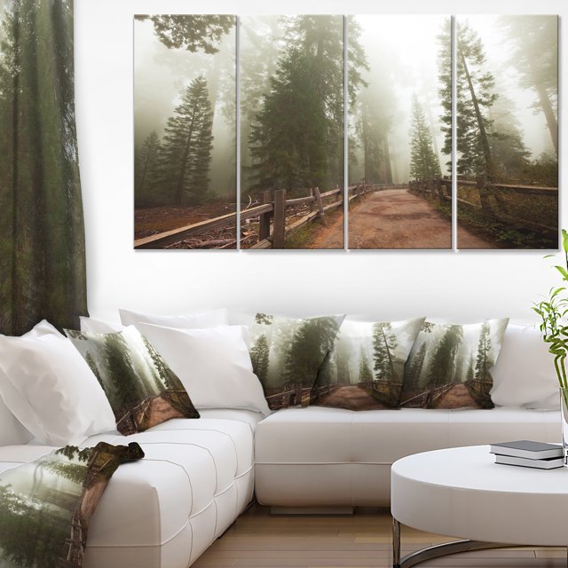 Foggy Sequoya National Park - Oversized Landscape Canvas Art