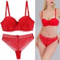 thumbnail image 1 of XZNGL Ladies Sexy Suit French Sexy Ultra-thin Flower Pattern Underwire Thin Lace Bra Set, 1 of 1