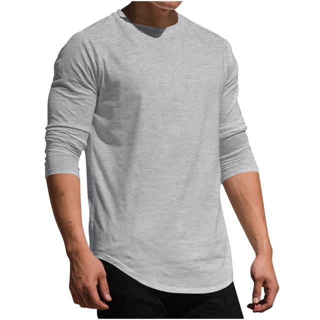 RXIRUCGD Haut Décontracté pour Homme, Col Rond en Tricot, Faux Haut de Sport Décontracté, Haut/chemise à Manches Longues à Col Rond, Gris, Taille : 3TG