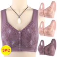thumbnail image 2 of RKSTN 2PC Push up Bra for Women Comfortable Lace Breathable Floral Printed Bra No Rims Full Figure Underwire Plus Size Bra for Large Bust, 2 of 8