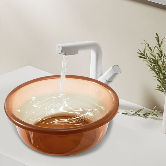 Extra Large Plastic Wash Tub - Blue/Coffee, Size 32x25x12cm - Sturdy Design for Kitchen, Bathroom, or Camping Multipurpose Use
