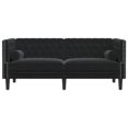 thumbnail image 2 of vidaXL Canapé Chesterfield avec Coussins 2 Places Velours Noir, 2 of 5
