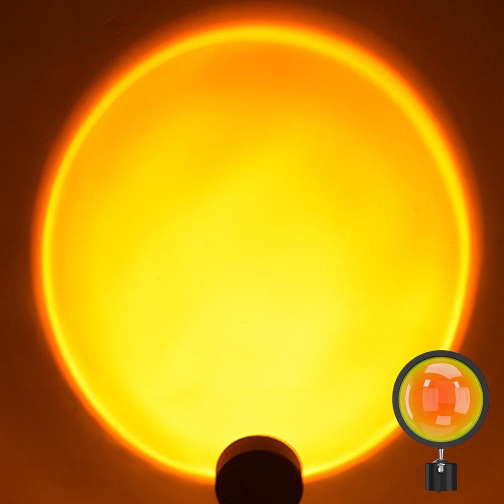LED Dusk Lamp Projector Sunset Lamp Adjustable 360 Degree Romantic Visual Mood Lighting Lamp for Living Room Bedroom