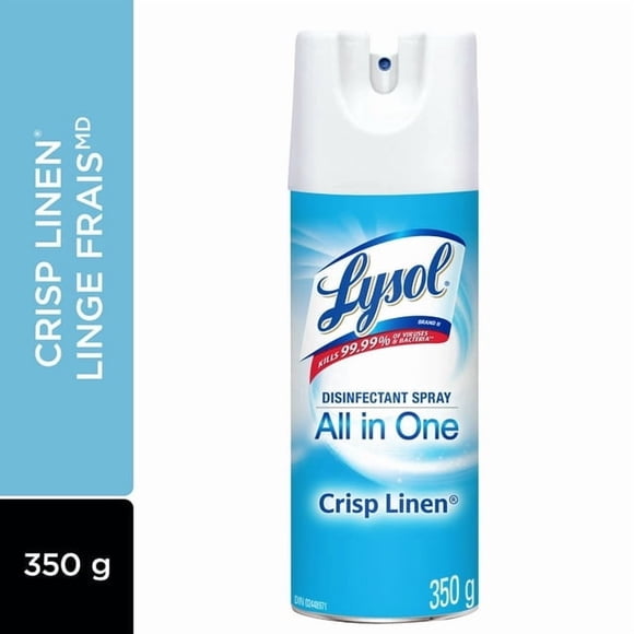 Lysol Disinfectant Spray, Crisp Linen, Disinfect and Eliminate Odours on Hard Surfaces & Fabrics