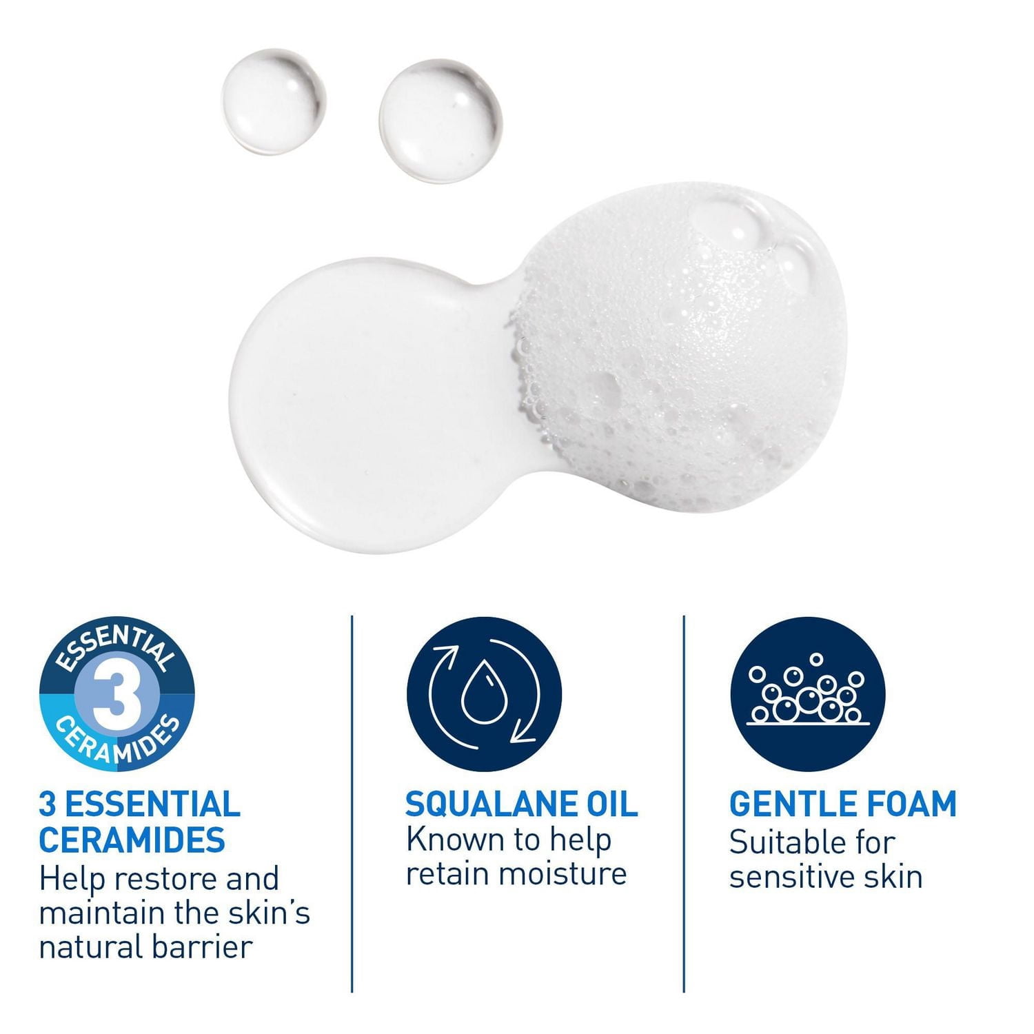 CeraVe Nettoyant Moussant Hydratant à l'Huile, Gel pour Visage et Corps avec Squalane et Céramides, 562 ml