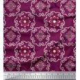 thumbnail image 1 of Soimoi polyester Crepe Fabric Damask Ethnic Decor Fabric Printed Yard 52 Inch Wide, 1 of 3