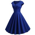 thumbnail image 2 of TIMIFIS 1950 Robe Femme Midi Robe Chemise Robe Cocktail Manche Courte Rétro Vintage Robe Cocktail de Soirée Évasée Robe Pois Audrey Robe Décontractée Ligne A Robe de Travail Robes d'Invitée de Mariage -, 2 of 5