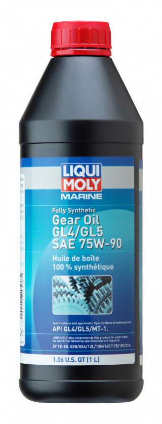 Liqui Moly Gear Oil 20538 Marine High Performance; 1 Liter Bottle; SAE 75W-90; Synthetic; Single