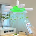thumbnail image 1 of EGNMCR Portable Fan Desk Fan E27 Screw Mouth Fan Light Ceiling Fan Light Intelligent Remote Control Living Room Bedroom Dining Room Fan Small Pendant Light fan light, 1 of 9