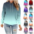 thumbnail image 1 of Sentmoon Hoodie for Women Long Sleeve Loose Plus Size Sweat Shirt Gradient Color with Pocket Drawstring Clothes Women Winter Trendy for Bookstore Visit L, 1 of 6