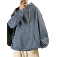 thumbnail image 3 of LUXUR Hommes Sweat à Capuche Manches Longues Casual Hiver Bleu S, 3 of 3