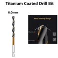 thumbnail image 1 of 1 Pcs HSS High Speed Steel Titanium Coated Drill Bit Set 1/4 Hex Shank 6mm, 1 of 5