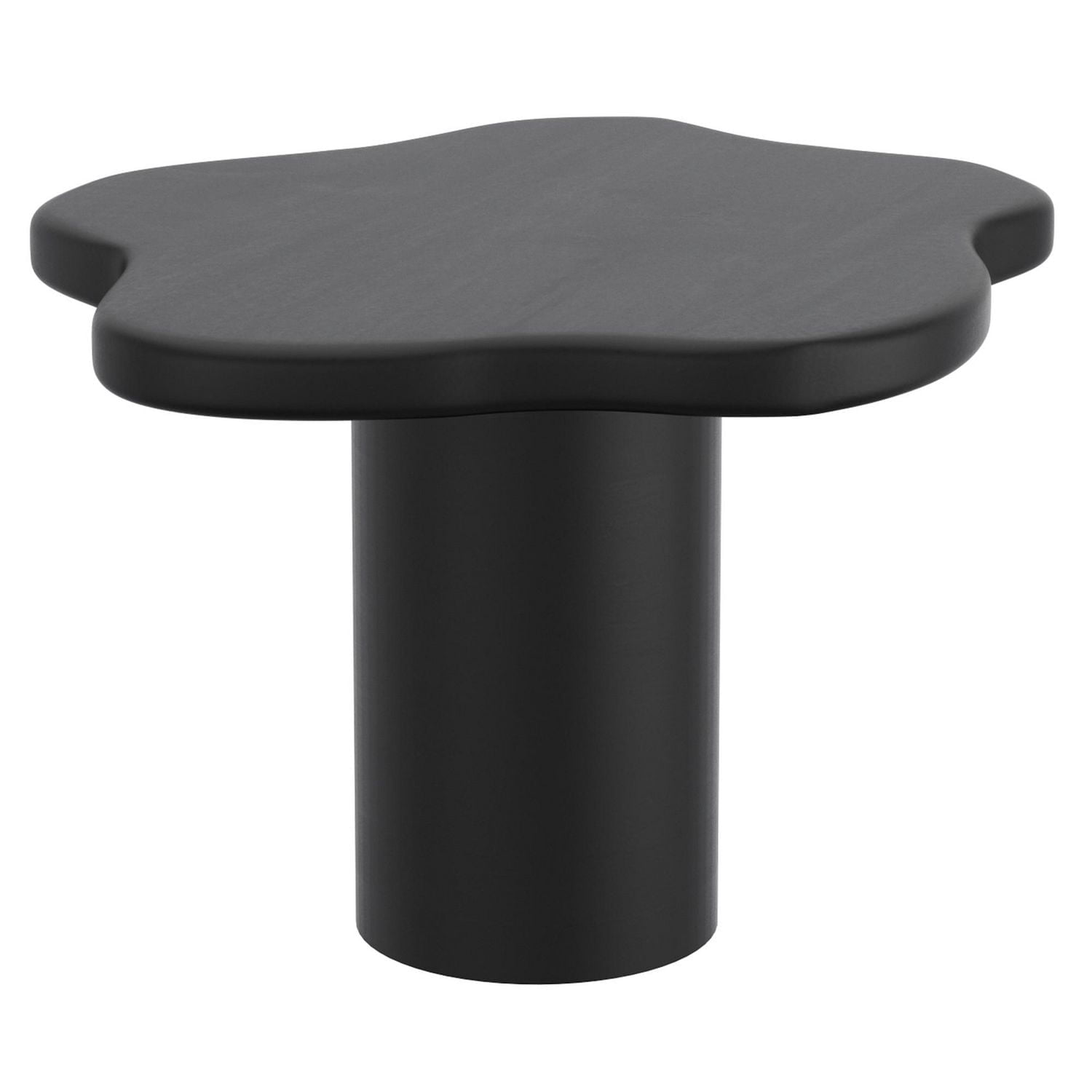 Mid-Century Modern Solid Mango Wood Small Coffee Table - Black