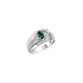 thumbnail image 3 of RYLOS Mens Rings Sterling Silver Ring 6X4MM Oval Shape Gemstone & Diamond Ring Green Sapphire September Birthstone Rings For Man Silver Rings, Size 12, 3 of 7