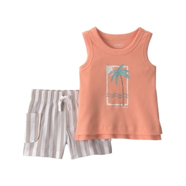 Ensemble short 2 pièces pour bébé garçon Carter's Child of Mine - Palmier orange
