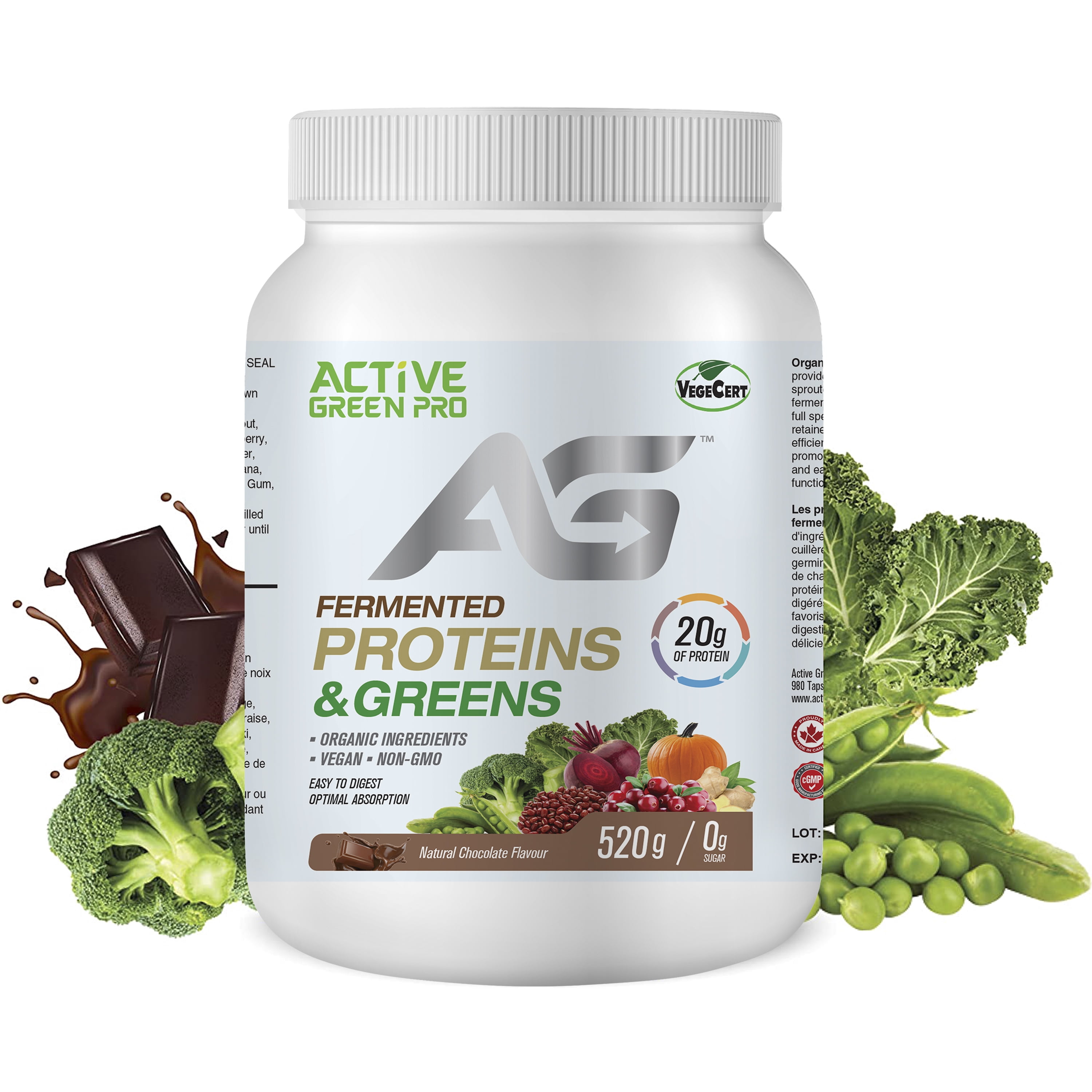 Active Green Pro® - Fermented Protein & Greens Powder - Chocolate Flavour - 520g