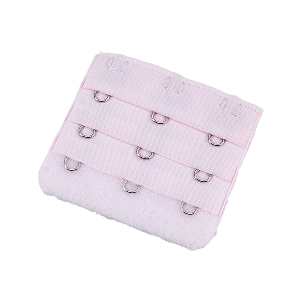 Xingzhi Extension Strap Bra Extender Buckle 3 Hook Women Accessories Practical Elastic Multicolor Clips Tight 3 Rows Underwear pink