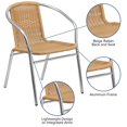 thumbnail image 2 of Commercial Aluminum and Beige Rattan Indoor-Outdoor Restaurant Stack Chair, 2 of 9