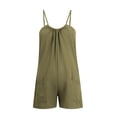 thumbnail image 3 of AherBiu Wide Leg Short Jumpsuits for Women Sleeveless Spaghetti Strap Summer Boho Rompers with Pockets, 3 of 7