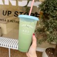thumbnail image 3 of Plastic Water Cup Straw Cup Drinking Cup Summer Cup Cute Water Cup Plastic Coffee Cup Large Capacity Cute Water Cup With Straw Lid For Summer Cold Drinking Three Bears 700ml, 3 of 5