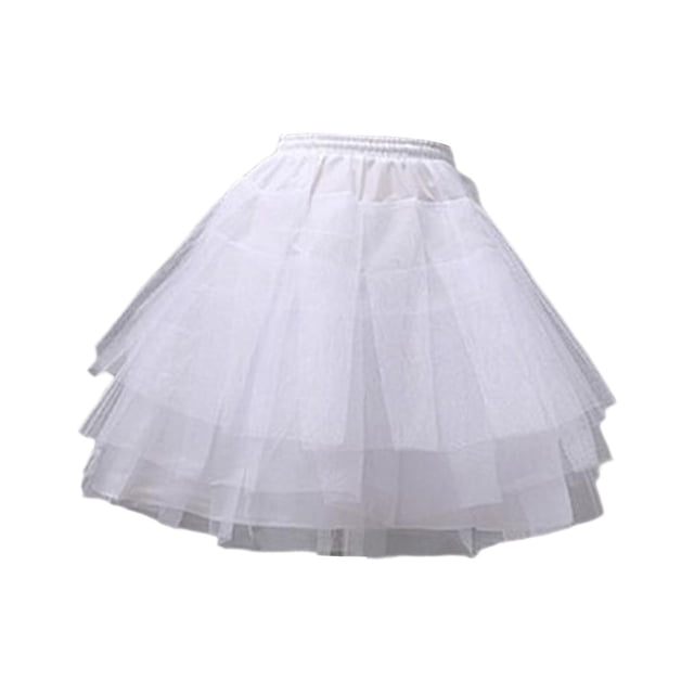 Bunblic Jupon Sans Cerceau pour Femmes Demi-Jupons pour Robe de Mariée Jupon Respirant pour Demoiselles d'Honneur Jupon Court pour Robe Robe de Mariée Blanc