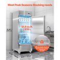 thumbnail image 4 of KFFKFF Commercial Reach-In Freezer 29" W, 22 Cu.Ft Stainless Steel Upright Freezer with Single Door, Auto-Defrost, 4 Adjustable Shelves, 4 of 9