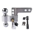 thumbnail image 3 of AP03 Adjustable Trailer Hitch Fits 2" Receiver, 6" Drop/Rise Aluminum Drop Hitch -12,500 LBS For Heavy Trucks W/Pair Locks ,Dependable Strength, 3 of 6