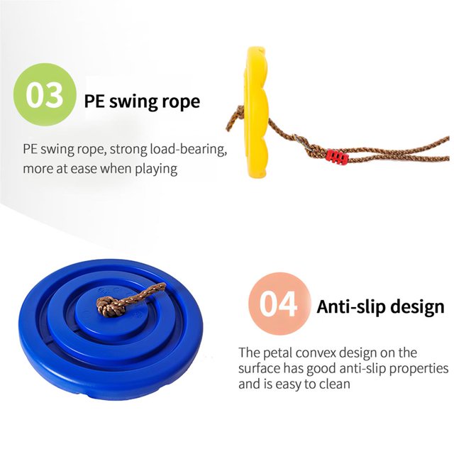 Swing Disc Round Rope Swing Backyard Swing Children Swing High Quality Hanging Tree Swing Outdoor Playground Equipment for Children Kids Boys Girls Outdoor Play