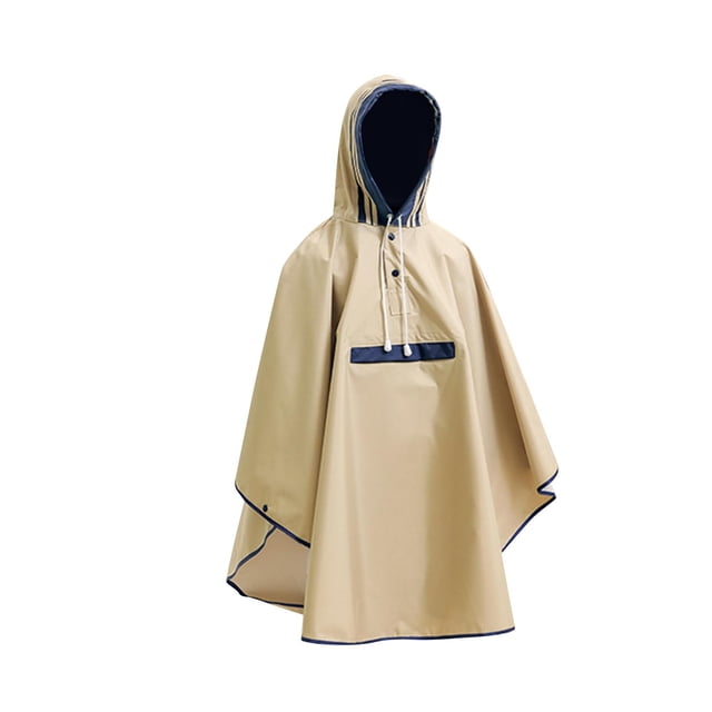 Poncho à Capuche pour Adultes Poncho Imperméable Réutilisable Manteau de Pluie Mode Taille m Kaki