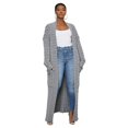 thumbnail image 1 of Womens Long Sleeve Pullover Sweater Solid Fall Winter Casual Knit Wrap Cardigan, 1 of 5