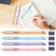 thumbnail image 1 of Pen Retractable: 0.38mm Blue& Transparent Barrel Includes 5 Refillable Ink Cartridges Clictek Medium Nib Transparent Barrel For Smooth Writing No Leaking（11.5ml）, 1 of 9