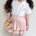 thumbnail image 4 of Girls Mini Pleated Skort - Ruffle Tutu Skirt with Shorts Underneath - Polyester Spandex, Elastic Waist - Summer/Dance/Party, 4 of 7
