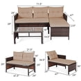 thumbnail image 2 of Gymax Ensemble de Meubles en Rotin 3 Pcs Canapé de Patio Extérieur Sofa Ensemble en Osier, 2 of 10