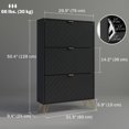 thumbnail image 3 of HOMCOM Shoe Storage Cabinet with 3 Flip Drawers for 18 Pairs of Shoes Black, 3 of 10