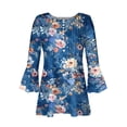 thumbnail image 5 of Blouses pour Femmes, T-shirt Imprimé Mode Manches 3/4 Blouse Col en V Hauts Décontractés, 5 of 5