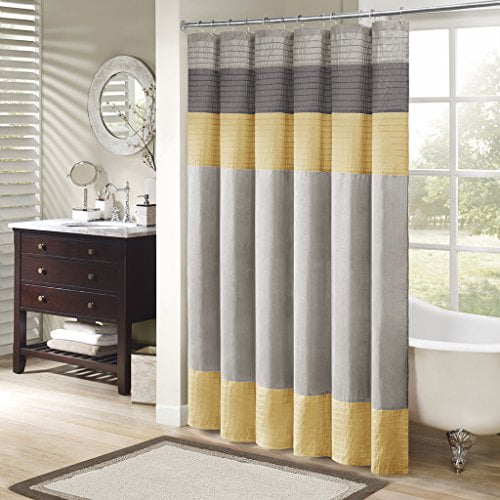 Madison Park MP70-2489 Rideau de Douche Amherst 72x72 Pouces Jaune,72x72 Pouces
