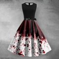 thumbnail image 2 of Robe Gothique de Sorcière Halloween Femme Sans Manches Imprimé Effrayant Tunique Décontractée Robe de Soirée Grande Taille Élégante et Stylée, 2 of 3