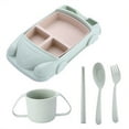 thumbnail image 1 of Come With Cutlery And Cup， Car Shaped Tableware Set For Kitchen And Dining Table Car Dinner Tray Fiber For Boys And Girls With Separate Plates Cutlery And Water Cup Light Table Runner Set Kitchen, 1 of 7