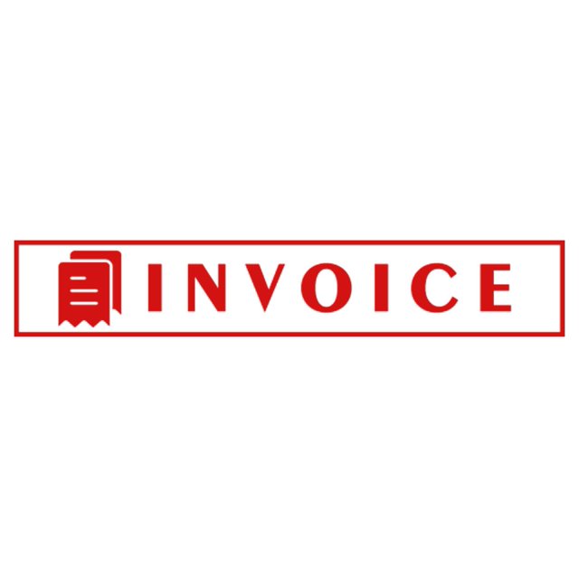 Printtoo Invoice Self Inking Rubber Stamp Pre-Inked Office Stamp- Home Office Business Stationery, Red- 42 x 9 mm