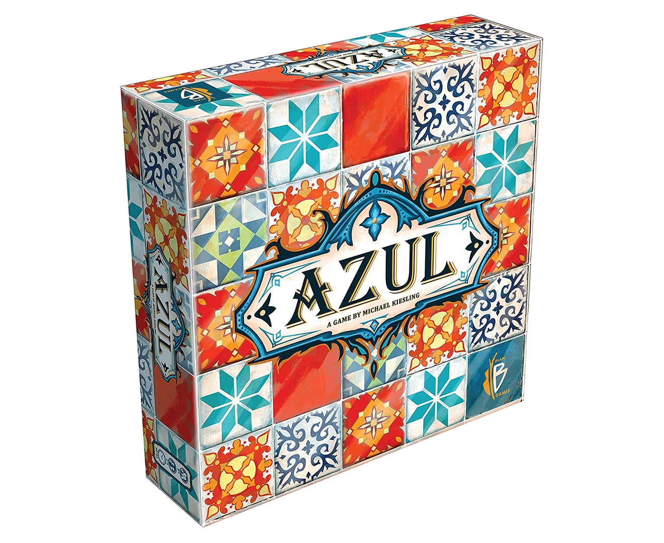 Azul: Moorish Tile-Inspired Mosaic Building Board Game for 2-4 Players Ages 8+ - Compete as Artisans to Decorate the Royal Palace, Score Points with Patterns & Tile Sets, Includes 100 Resin Tiles, 4
