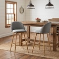 thumbnail image 1 of Homy Casa Set of 2 24.4" Swivel Bar Stools, Grey Fabric Counter Chairs for Kitchen Island & Home Bar, 1 of 8