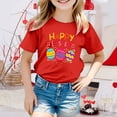 thumbnail image 2 of PMVFHDE T-Shirt d'Été pour Filles à Imprimé Graphique Mignon, Col Rond, Manches Courtes – Haut Décontracté Respirant pour Enfants, Jeux Extérieurs, T-Shirt Décontracté d'Été Rouge, 12-13 Ans, 2 of 4