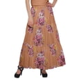 thumbnail image 1 of Moomaya Jupe Évasée avec Taille à Nouer Jupe Longue Imprimée Grande Taille Tenue d'Été, 1 of 6